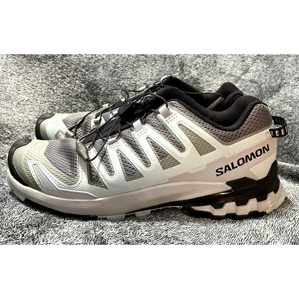 Salomon XA Pro 3D V9 Shoes Grey/White/Green Women's Size 10 Hiking Shoes
